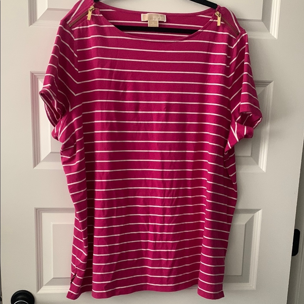 Micheal Kors Pink Striped Women's Top